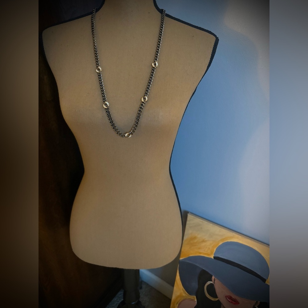 Stella & Dot NWOT Hematite Cuban Link Necklace